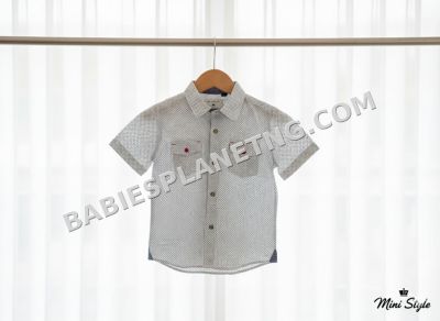 Polka dot button down shirt