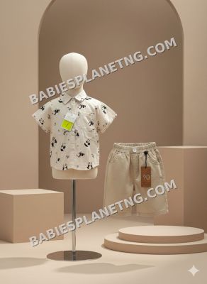 panda print shirt and short